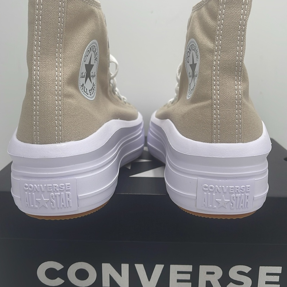 Converse WMNS A04365C CTAS MOVE HI BEACH STONE/WHITE/BEACH STONE Platforms - Picture 13 of 16